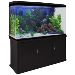Acquario 300 Litri Con Armadietto Nero E Kit Con Piante E Ghiaia Bianca 143cm X 120cm X 39cm en oferta