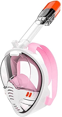 Maschere da Snorkeling a Pieno facciale Scuba Uomo Donna Maschera da Snorkeling a Pieno facciale Maschera Subacquea antiappannamento per Nuoto (Rosa L