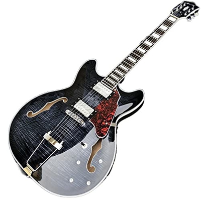 AURH Jazz Hollow F Hole Chitarra Elettrica con Acustica in Acciaio Acustico Guitars XIXINYA (Color : Black Guitar, Size : 40 Inches)