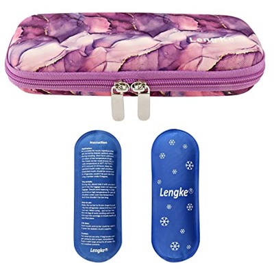Custodia rigida in EVA per il raffreddamento di insulina, borsa termica da viaggio, leggera e resistente, impermeabile, con 2 refrigeratori per insuli