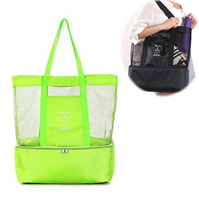 Borsa da spiaggia per spiaggia di grande capacità con pacchetto di ghiaccio isolato con organizzatore di pacchetti di ghiaccio rimovibile, borsa per g