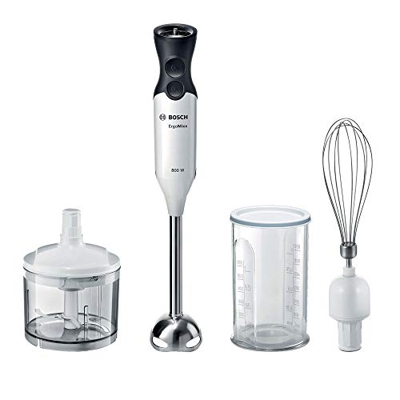 Bosch MS6CA4150 ErgomMixx Frullatore a Immersione, 800 W, 600 ml, Plastica, Bianco/Antracite
