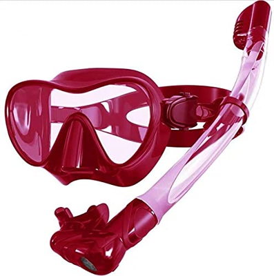 Set di Maschere per Snorkeling A Secco Attrezzatura per Lo Snorkeling – Set per Snorkeling A Secco Pieghevole con Valvola A Galleggiante Commutabile A