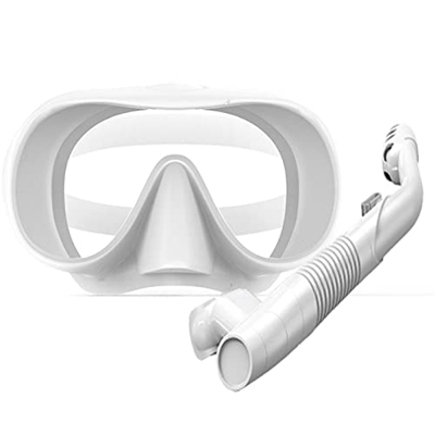 Spacmirrors Set Snorkeling con e Dry Snorkel, Scuba Diving Ampia Vista Panoramica a 180°, Cinghie per la Testa Regolabili, Respirazione Facile, Adatto