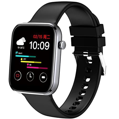 Smartwatch, Fitness Tracker con Schermo da 1,69 Pollici Quadrante Personalizzato Frequenza Cardiaca Monitoraggio del Sonno della Pressione Sanguigna P