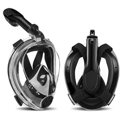 Maschera da sub a pieno facciale, maschera da snorkeling Maschera da snorkeling antiappannamento e anti-perdita per viso pieno a 180 ° con supporto pe características