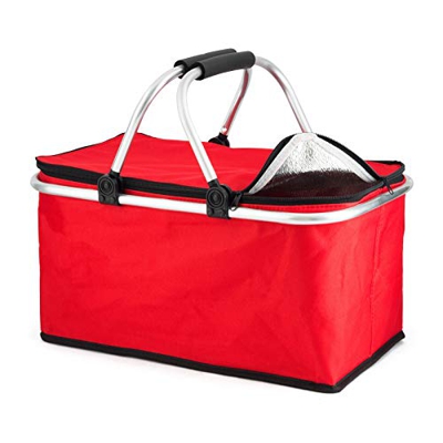 HoitoDeals 1 pz borsa di raffreddamento rossa isolata borsa fredda scatola per picnic campeggio bevande ghiaccio ecc (30L)