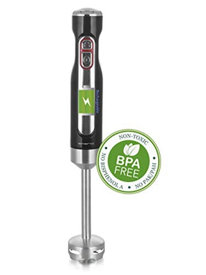 Emerio HB-121207.1 - Frullatore a immersione, senza fili, in acciaio INOX, 700 ml, ricaricabile, 2200 mAh, agli ioni di litio, DC 11,1 V, senza BPA, c