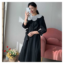 WALNUT Donne pieghettate Bodycon Party Maxi Dress Lace Sweet Lady Dresses Fashion Autunno Primaverile (Color : B, Size : One Size) características