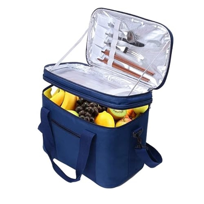 Borsa Frigo Cibo di Alluminio in Alluminio a Doppio Piano di Raffreddamento 994 (Color : Blue)