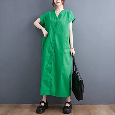WALNUT Single a v-Collo Single Street Fashi (Color : Green, Size : One Size)