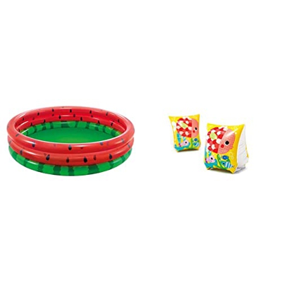 Intex 58448 Piscina Anguria 168X38 Cm & Intex 58652 Braccioli Fun Fish, 23 x 15 cm