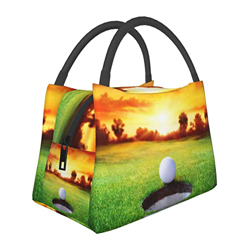 Borsa termica portatile per il pranzo dell'albero del tramonto della palla da golf di sport, borsa isolante di grande capacità. en oferta
