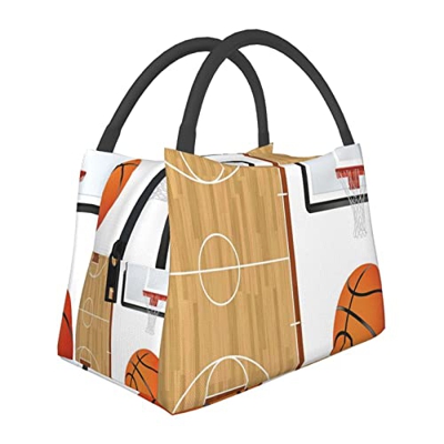 Borsa termica portatile per il pranzo del tabellone del campo da basket, borsa isolante di grande capacità.