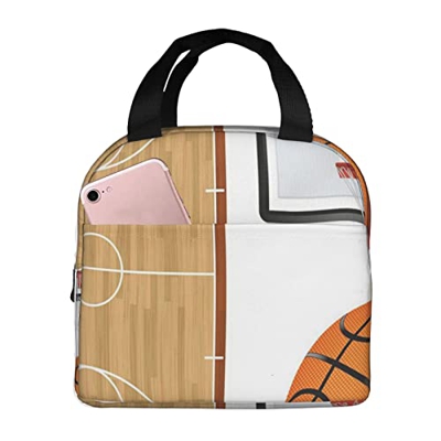 Borsa portatile per il pranzo del tabellone del campo da basket, borsa termica di grande capacità.