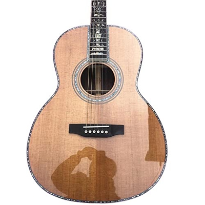 AURH Ebano Dingerboard 39 Pollici 000 Style Guitar Acoustic, Real Solid Cedar Top OOO Guitar Acoustic XIXINYA (Color : Guitar And Case, Size : 39 Inch