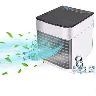 QINGCANG Mini Climatizzatore Portatile - con Luci A LED A 7 Colori Cubo Climatizzatore Portatile, Protezione Ambientale Mini Aria Condizionata, per L'