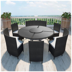 Set Da Pranzo Da Esterni 13 Pz In Polirattan 12 Persone Nero características