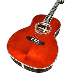 AURH Rosso Solido Abete Rosso 39 Pollici 000 Tipo Chitarra Acustica, Fabbrica Personalizzata Ebano Reale Chitarra ooo-in Stile Acustico XIXINYA (Color en oferta