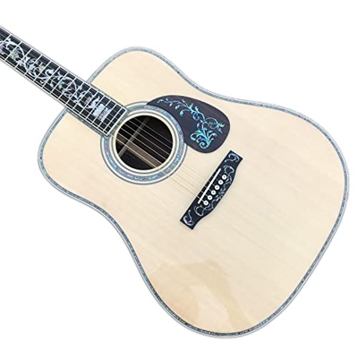 AURH Solido Abete Rosso 41 Pollice D Style Chitarra Acustica Flowers Inlay XIXINYA (Color : Guitar, Size : 41 Inches)