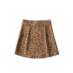 WALNUT Summer Women Contrast Color Stampa Floreale Mini Gonna Pacchetto retrò Fianchi Corta con Cerniera (Color : A, Size : S Code) precio