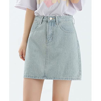 WALNUT Scapa da gamia in Jeans con Stampa di Ricamo Floreale di Moda Femminile Femminile Jeans Blu Vintage Estate (Color : A, Size : M Code)