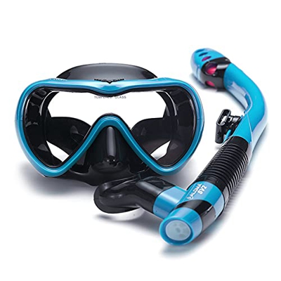 SHUAIGUO Set boccaglio a tenuta stagna Nuoto antiappannamento Occhiali da snorkeling Occhiali con respirazione facile Tubo per boccaglio asciutto per 