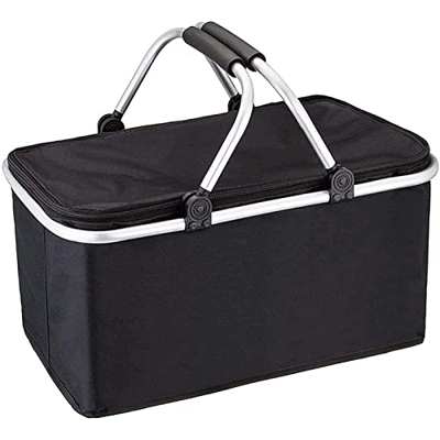 Thickened Aluminum Lunch Bag Foldable Insulated Picnic Basket Portable Lunch Bags with Aluminum Handle for Office School and Gym