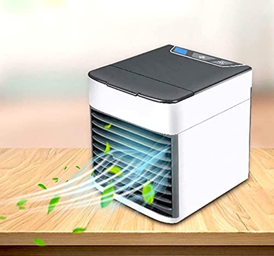 VVLXRIC Condizionatore Portatile Silenzioso - 7 Luci A LED A Colori Condizionatore Portatile Mini, USA Solo Acqua Pulita Ventilatore USB - per Qualsia