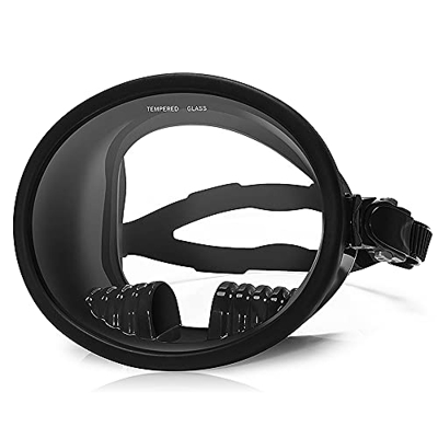 SHUAIGUO 180 ° Wide View Scuba Diving Mask Big Frame Lente impermeabile e anti-appannamento per la migliore visione Caccia subacquea Snorkeling Pesca 