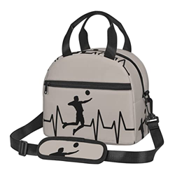 Pallavolo, battito cardiaco, borsa per il pranzo, borsa a tracolla portatile, confezione isolata da picnic, riutilizzabile en oferta
