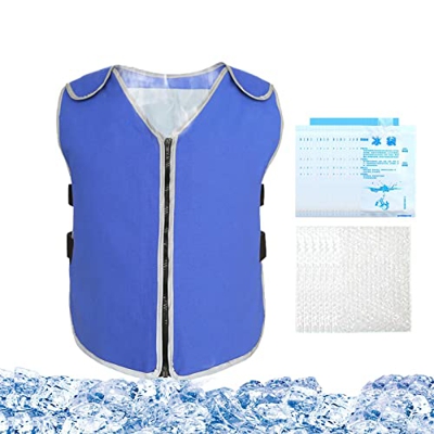 Cirdora Gilet refrigerante estivo, resistente al calore, sportivo, con 20 sacchetti per ghiaccio, per adolescenti, uomini e donne, per la pesca, il ci