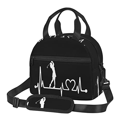 Borsa per il pranzo da golf da donna, con battito cardiaco, portatile, isolata, confezione da picnic, riutilizzabile