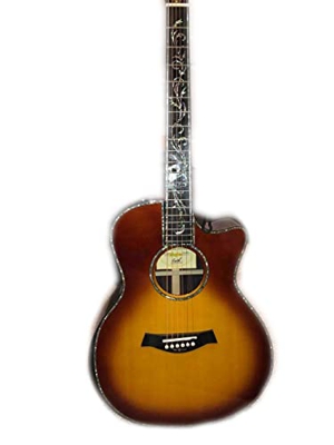 AURH Sunburst CHAYLER SP14CE Chitarra Acustica Reale SP14 Acoustic Electric Guitar Solid Top Armrest PS14CE Acoustic XIXINYA (Color : Guitar BBand Cas