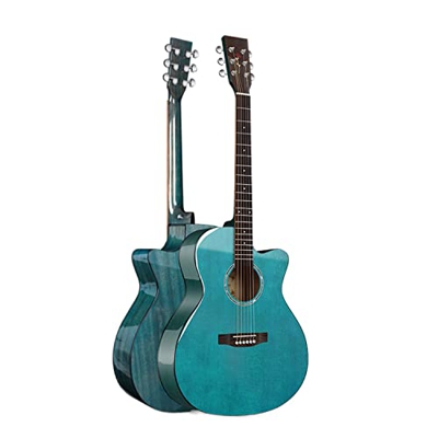 SheIRin Chitarra Acustica Starter Set 41 in W/Custodia, Tutto Legno Design Cutaway, Cinturino, Plettri, Accordatore - Naturale