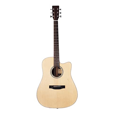 SheIRin Kit Chitarra Acustica per Principianti Adulti Adolescenti Full Size Cutaway Starter Bundle Set con gig Bag Strap sintonizzatore Capo String Pl