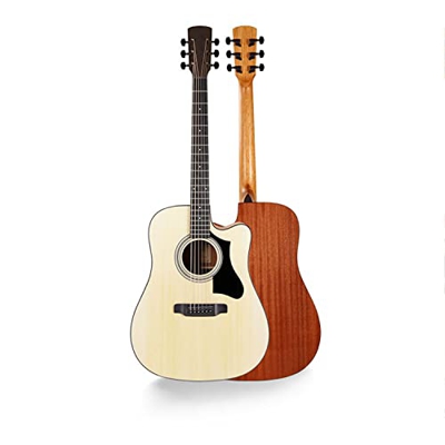SheIRin Chitarra Acustica Dreadnought Top in Abete Rosso 41 Pollici Guitarra Full Size Cutaway con Finitura Lucida Bundle Starter Kit con Custodia, ac