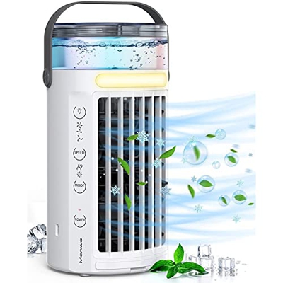 MasterUnion Purificatore E Raffrescatore Aria - Facile da Pulire Rinfrescatore Ad Acqua, 3 velocità Regolabili Ventilatore A Freddo, Ufficio A Casa La