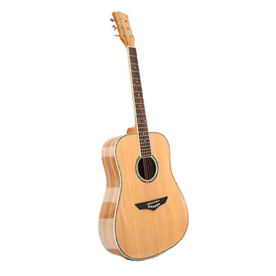 SheIRin Chitarra Acustica Dreadnought a grandezza Naturale da 41 Pollici - Pacchetto Naturale con Custodia, accordatore, Corde, Cinturino, Plettri