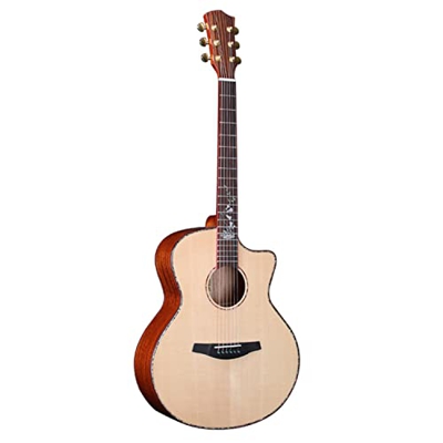 SheIRin Chitarra Acustica Principiante Full Size 40 Pollici Guitarra Acustica Solid Abete Top Cutaway Chitarra Bundle Kit con Gig Bag Tuner Capo Picks