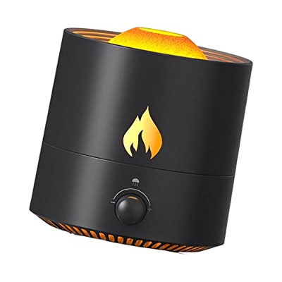 LOVIVER Umidificatori portatili a nebbia fredda fiamma Spruzzatore a nebbia calda a basso rumore Regolabile Diffusore d' fiamma per, Nero