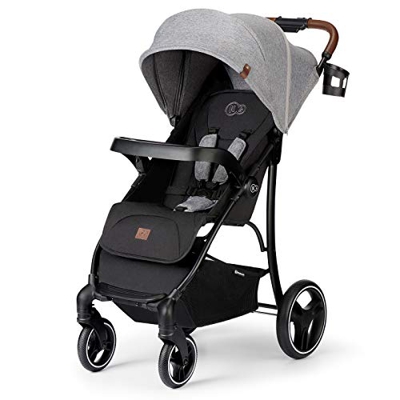 Kinderkraft Passeggino Leggero CRUISER LX, Pieghevole, Impermeabile, filtro UPF50+, Sospensione 4 Ruote, per Bambini, Grigio