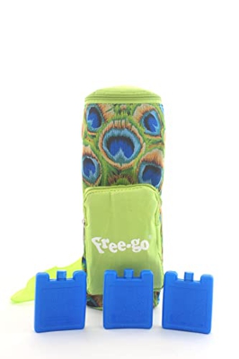 Set di 3 Freezerini Ice Pack Extra Piatti Piccoli Comodi di 100 ml cad. più Porta Bottiglie Termico Resistente Pratico con Tasca Frontale