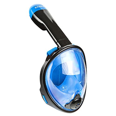 QHYXT Immersione Full Face Snorkel Diving Vista a 180° Design panoramico Anti-Appannamento Anti-Perdita con Cinghie Regolabili con Tubo Snorkeling più