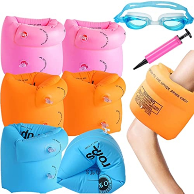 Braccioli Bambini Piscina Braccioli da Nuoto Ali D'acqua 6 Pacchi Gonfiabili Aiuto al Galleggiamento Bracciale Galleggiante da Nuoto per Bambini 1 a 6