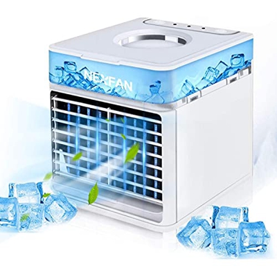 VVLXRIC Climatizzatore Camper, 7 Luci A LED A Colori Raffreddatore Ad Aria - USA Solo Acqua Pulita Purificatore d'Aria, per La Camera da Letto Dell'Uf