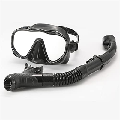 QHYXT Maschera da Nuoto Maschere da Snorkeling Completamente asciutte in Silicone Attrezzatura per Immersioni subacquee Lenti miopi (Rivestimento Nero