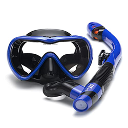 QHYXT Maschera da Sub e boccagli Occhiali antiappannamento Nuoto per Immersione Attrezzatura per Il Nuoto con Tubo per respirazione Facile (Blu Navy) características