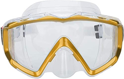 QHYXT Immersioni Immersioni Nuoto Snorkeling Scuba Snorkeling Wide View Lenti Temperate in Gel di silice Occhiali da Sub per Adulti (Oro)