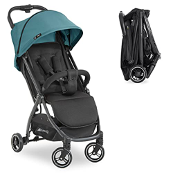 Hauck Travel Buggy Swift X - passeggino leggero reclinabile e cinghia di trasporto, passeggino chiusura una mano in formato compatto - nero (Petrolio) en oferta